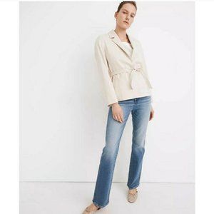 Madewell Women's Cotton-Linen Belted Blazer Jacket Size XS